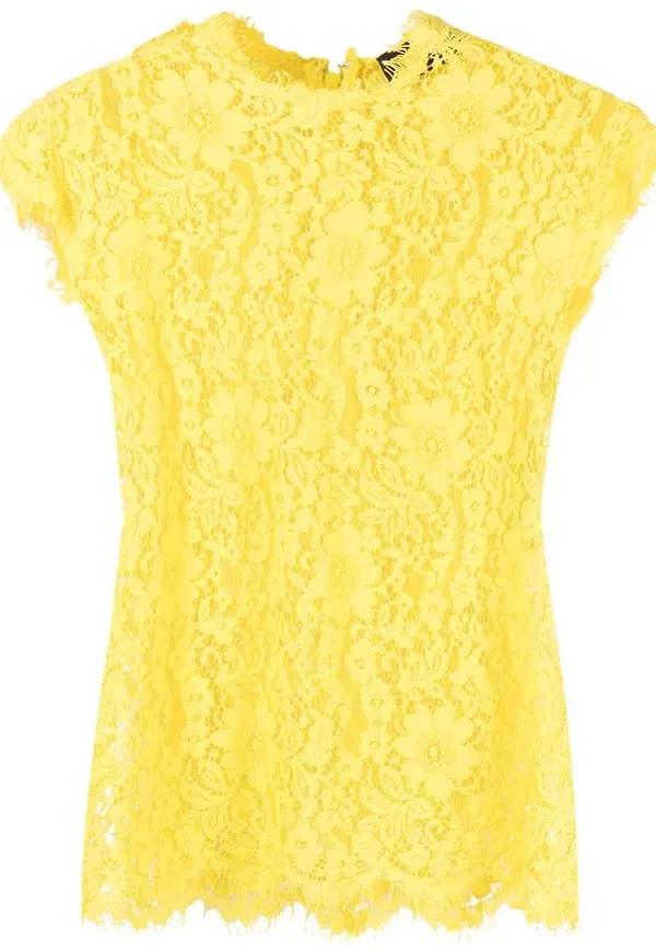 Dsquared2 blommig spetsblus - Gul