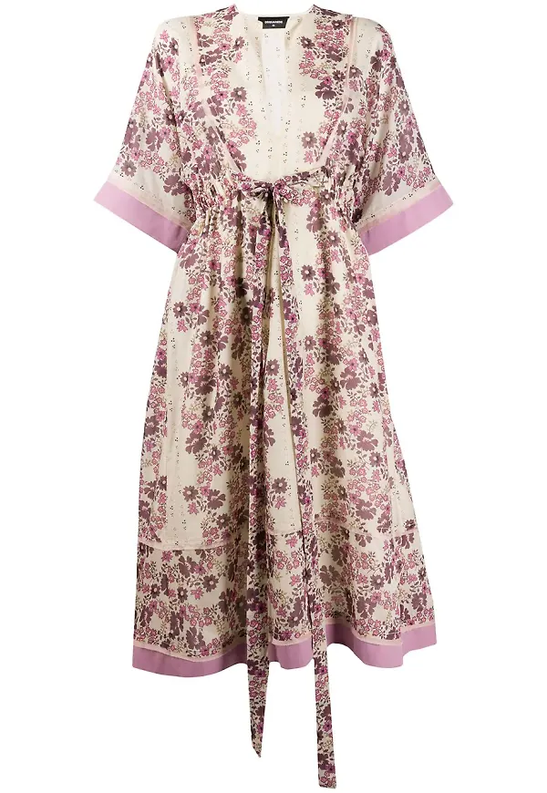 Dsquared2 blommig tunikaklänning - Rosa