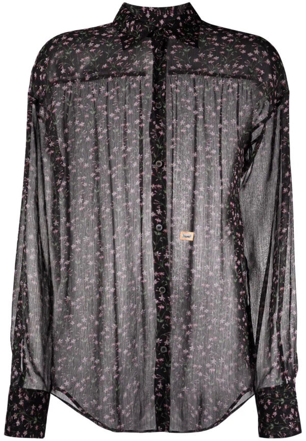 Dsquared2 blommönstrad skir skjorta - Svart