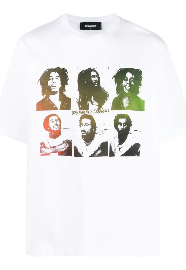Dsquared2 Bob Marley printed T-shirt - Vit