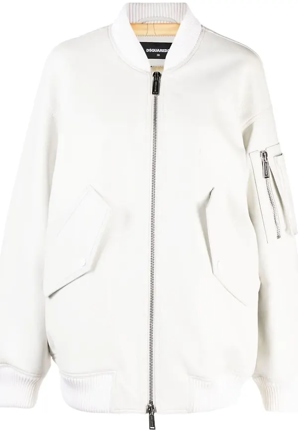 Dsquared2 bomberjacka i läder - Vit