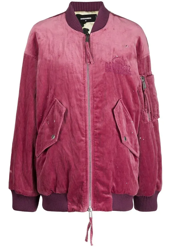 Dsquared2 bomberjacka i velour - Rosa