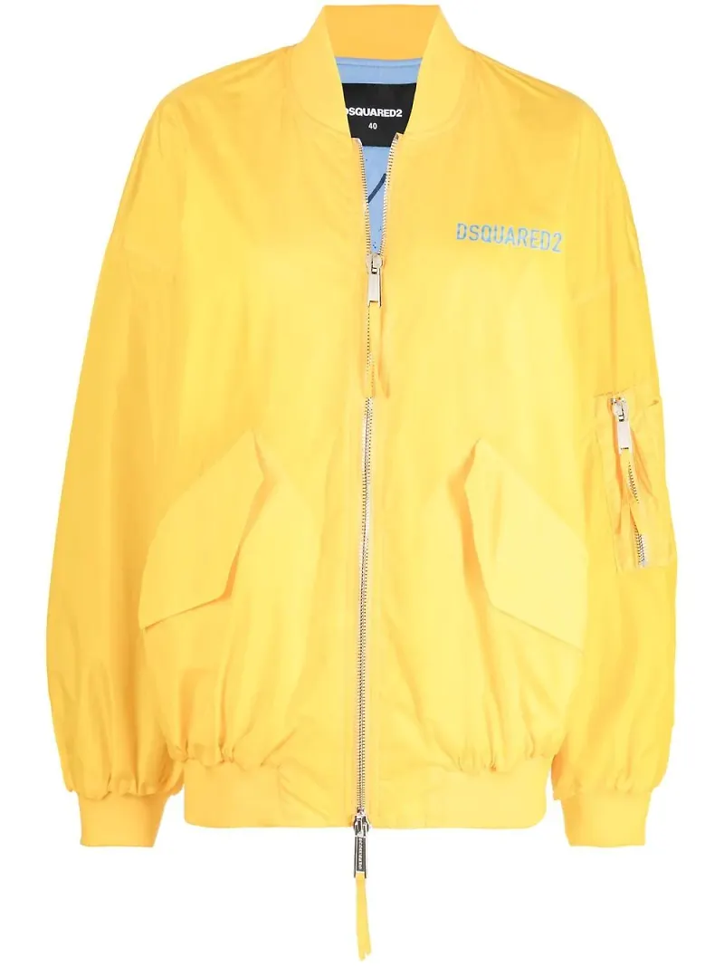 Dsquared2 bomberjacka med logotyp - Gul