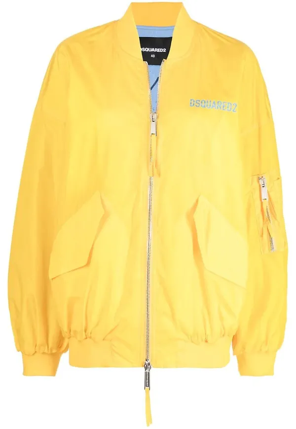 Dsquared2 bomberjacka med logotyp - Gul