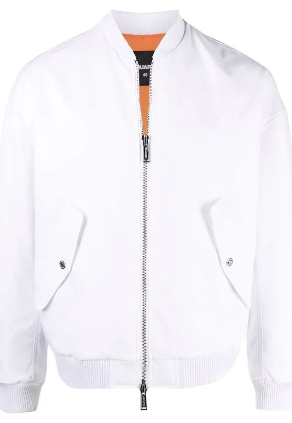 Dsquared2 bomberjacka med logotyp - Vit