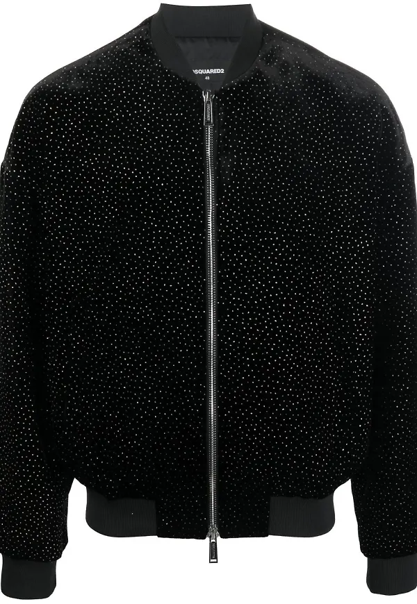 Dsquared2 bomberjacka med strass - Svart