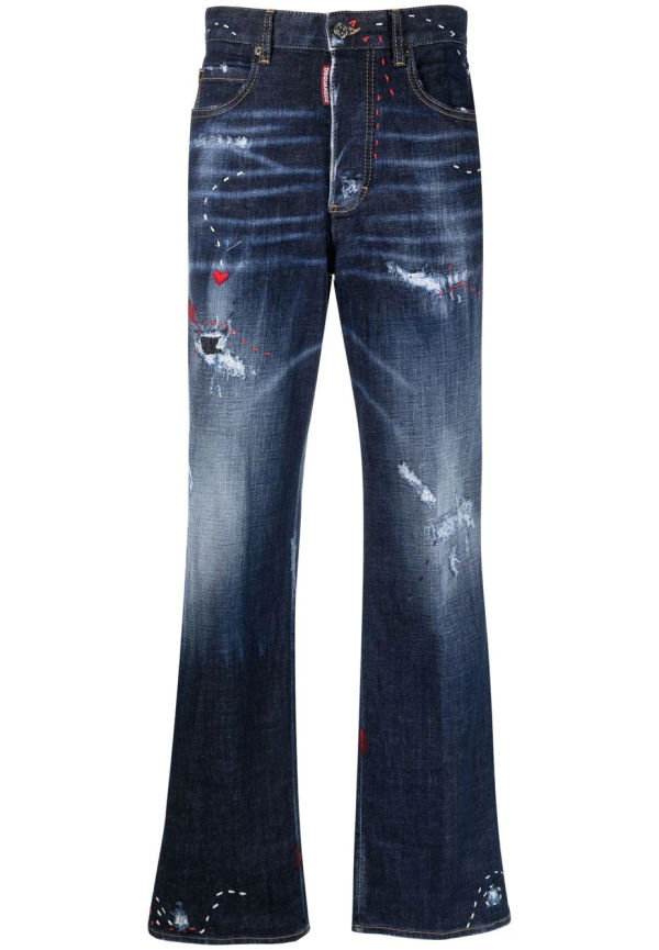 Dsquared2 bootcut-jeans med slitning - Blå