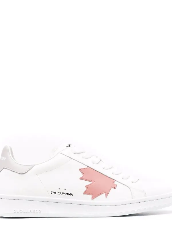 Dsquared2 Boxer sneakers med lövmärke - Vit
