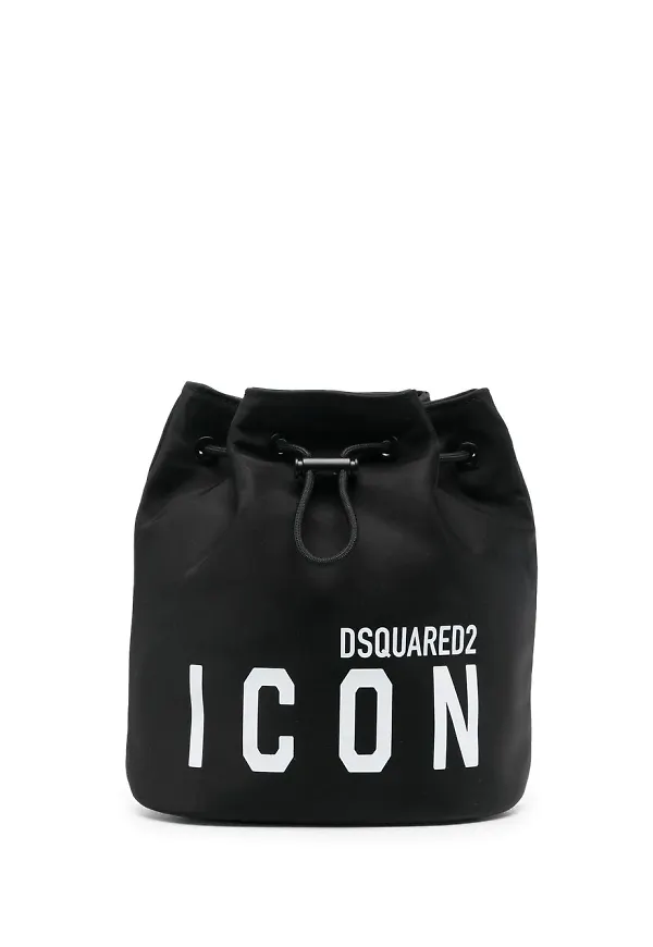 Dsquared2 bucketbag med ikoniskt tryck - Svart