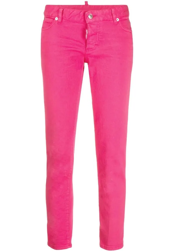 Dsquared2 Bull croppade skinny-jeans - Rosa