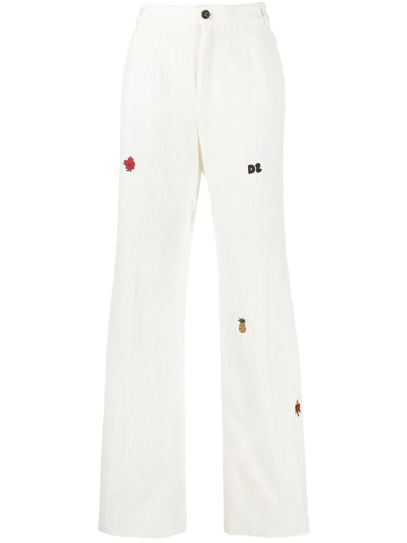 Dsquared2 byxor med broderad logotyp - Vit