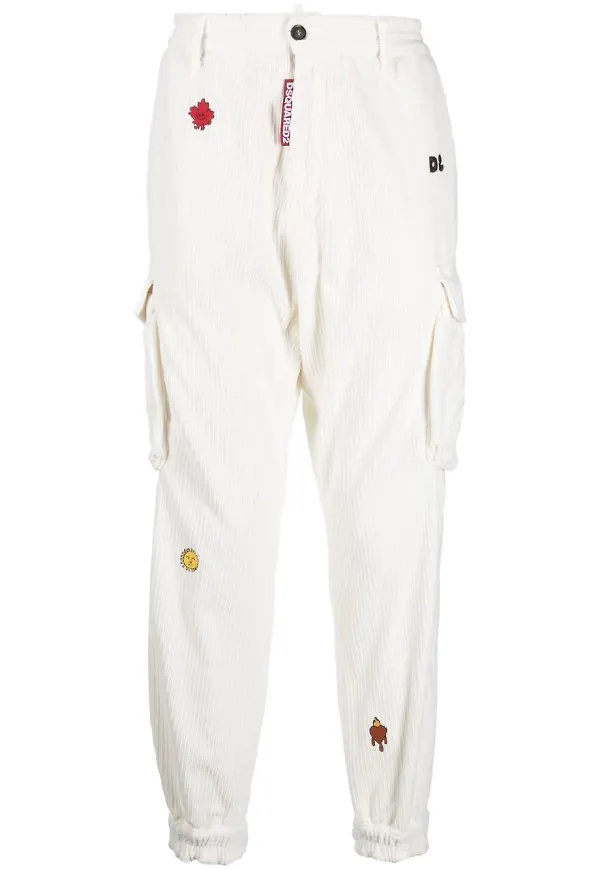 Dsquared2 byxor med brodyr - Vit