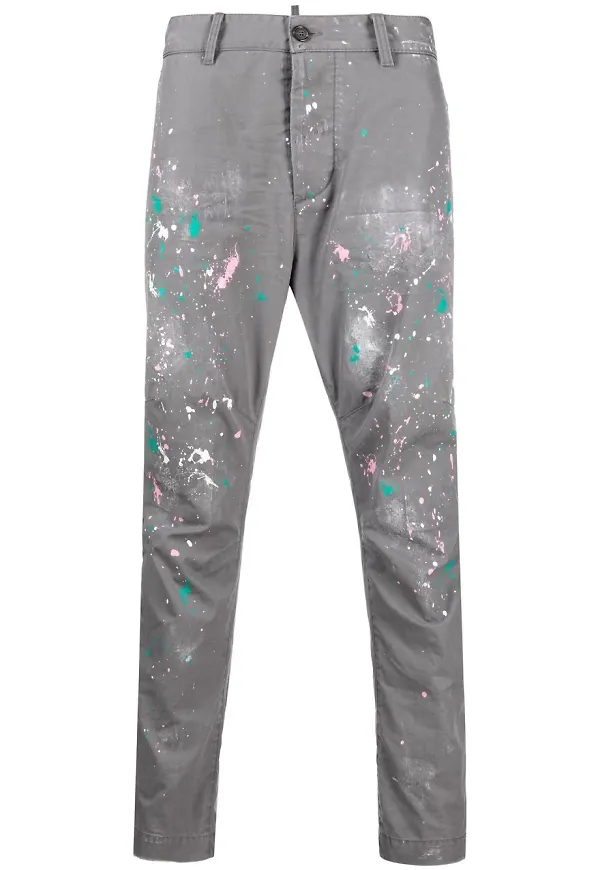 Dsquared2 byxor med färgstänk - Grå