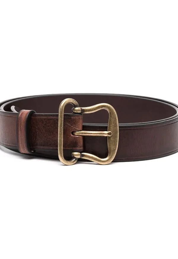 Dsquared2 bälte med guldspänne - Brun
