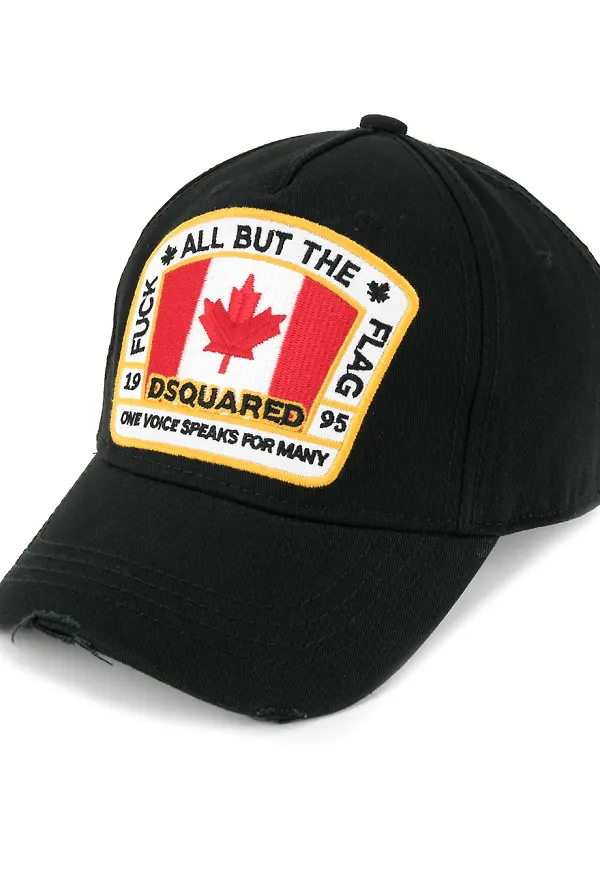Dsquared2 Canadian basebollkeps med flagga - Svart