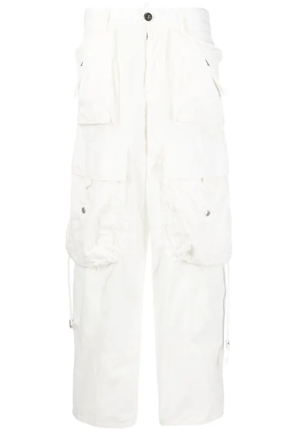 Dsquared2 cargobyxor med fickor - Vit