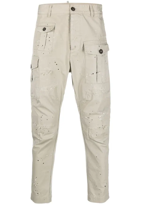 Dsquared2 cargobyxor med färgstänk - Neutral