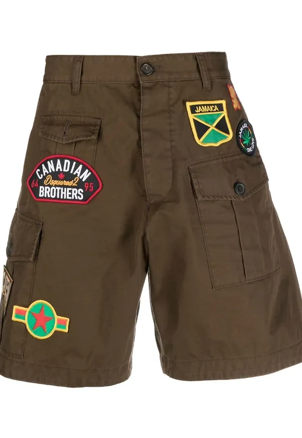 Dsquared2 cargoshorts med lappdetalj - Brun