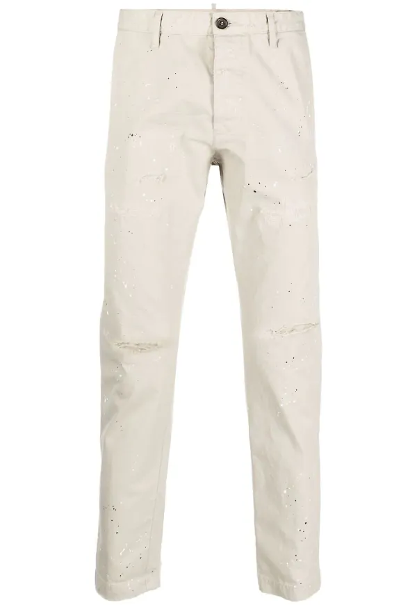 Dsquared2 chinos med färgstänk - Neutral