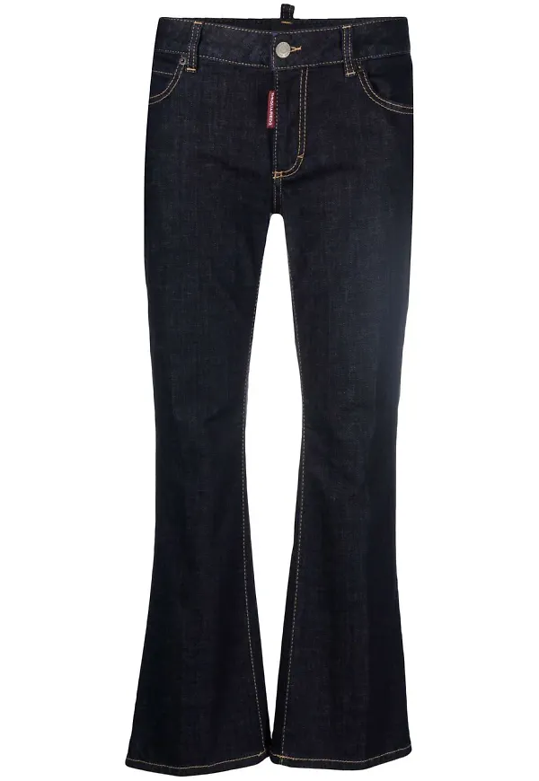 Dsquared2 croppade bootcut-jeans - Blå