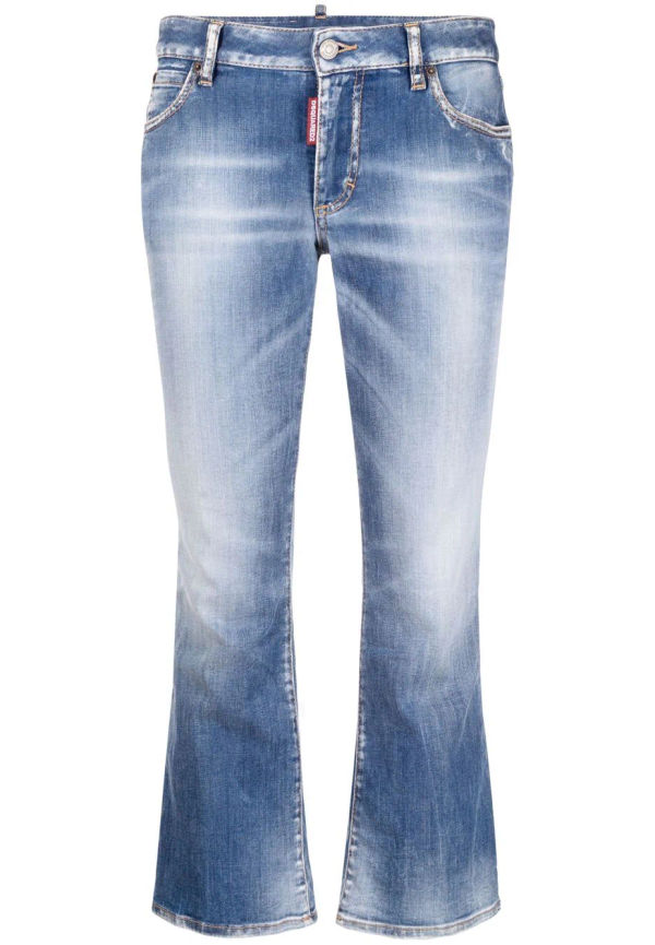 Dsquared2 croppade bootcut-jeans - Blå