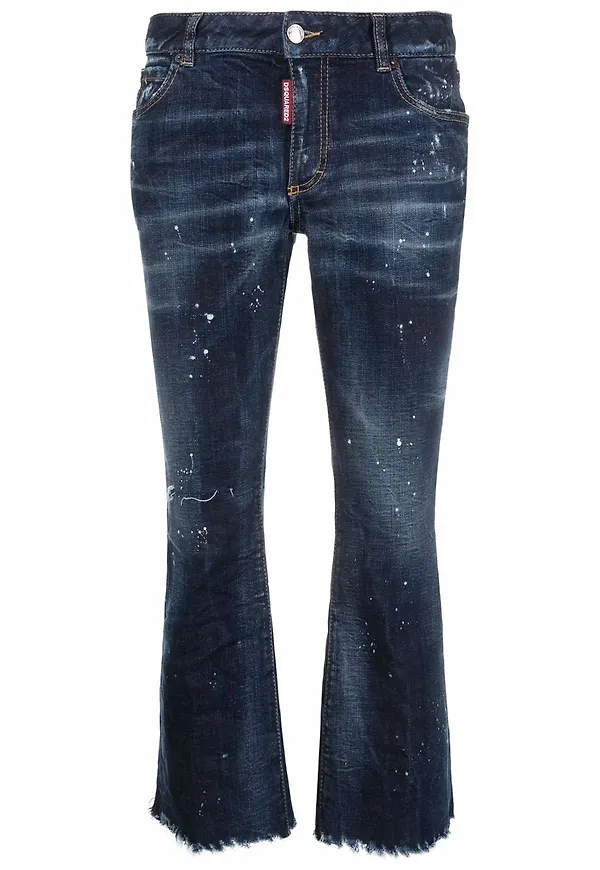 Dsquared2 croppade flare-jeans - Blå