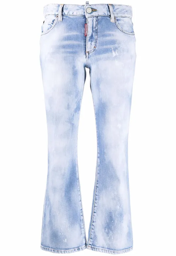 Dsquared2 croppade flare-jeans - Blå