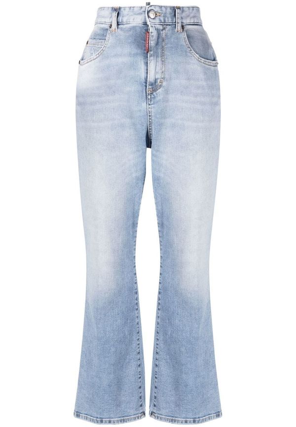 Dsquared2 croppade flare-jeans med hög midja - Blå