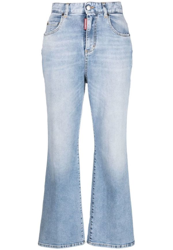 Dsquared2 croppade flare-jeans med hög midja - Blå