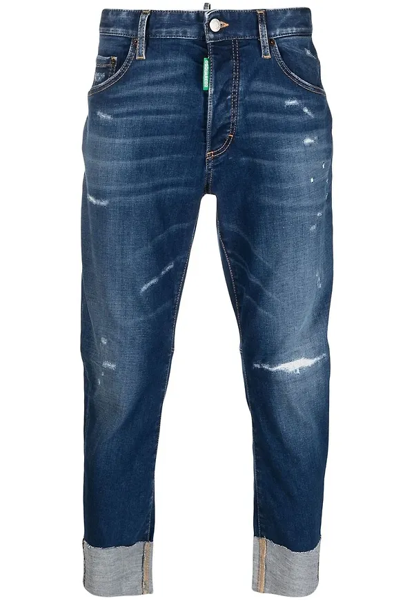 Dsquared2 croppade jeans - Blå