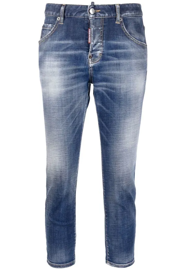 Dsquared2 croppade jeans - Blå