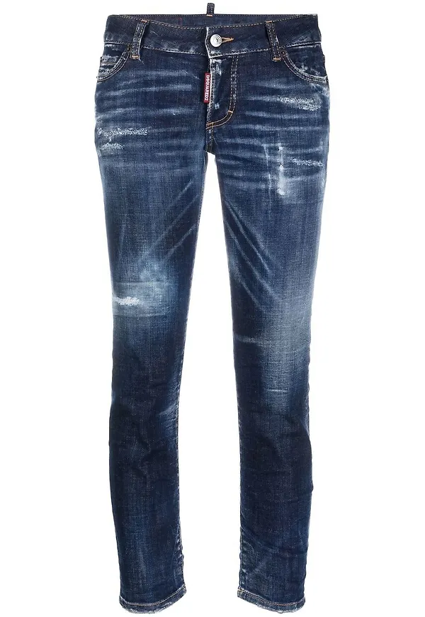 Dsquared2 croppade jeans - Blå