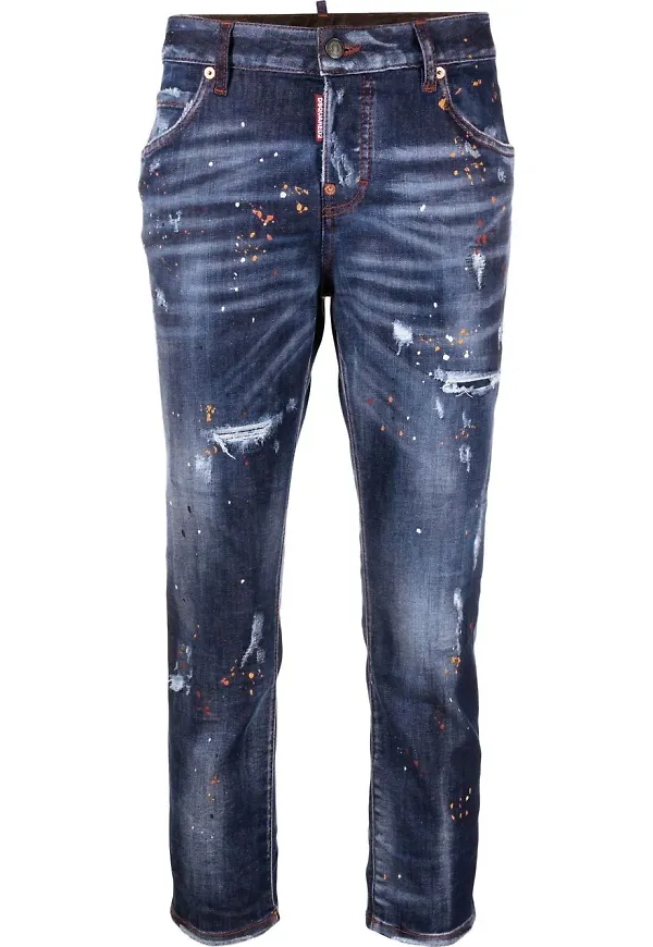 Dsquared2 croppade jeans - Blå