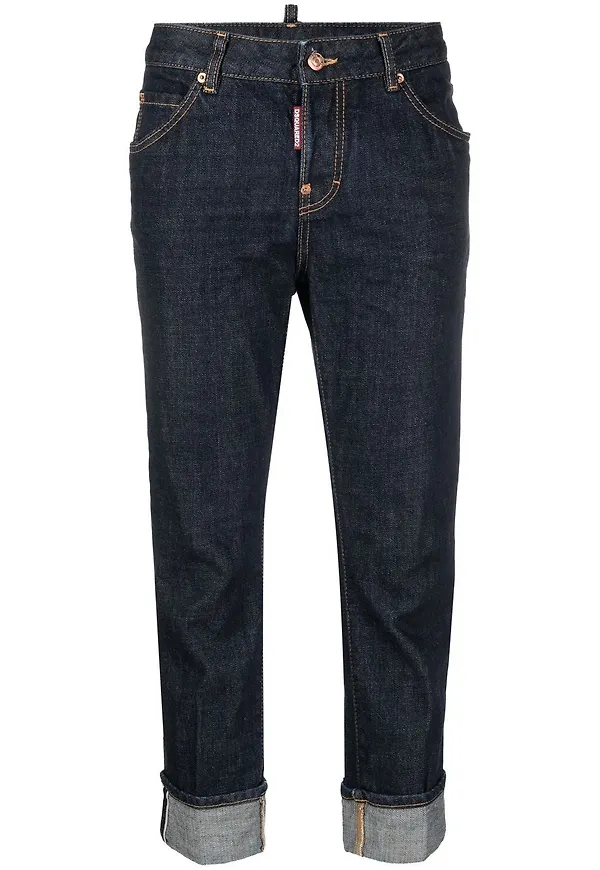 Dsquared2 croppade jeans - Blå