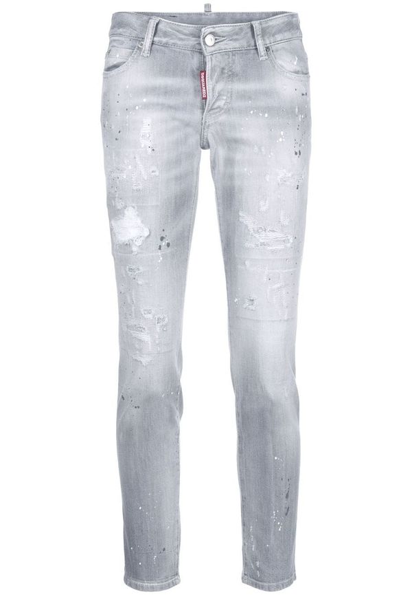 Dsquared2 croppade jeans med sliten detalj - Grå