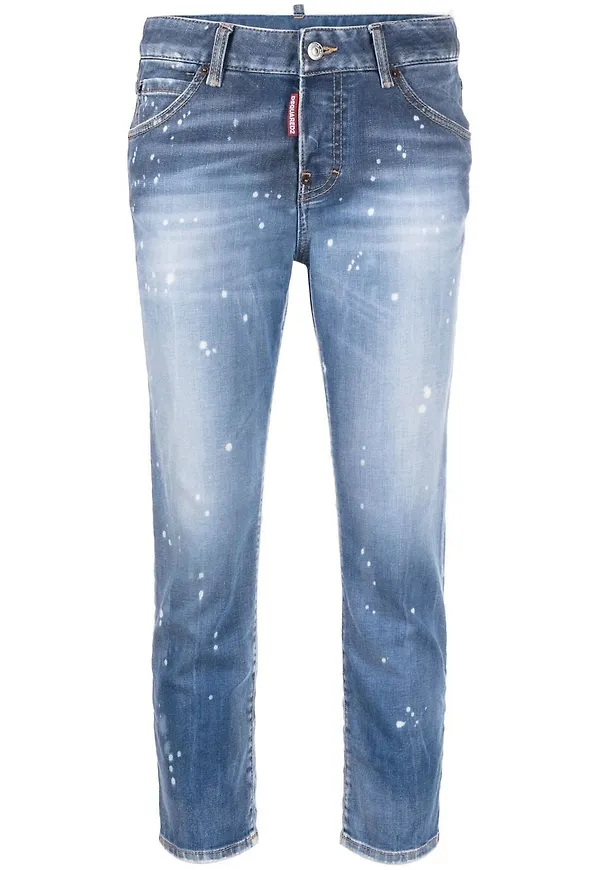 Dsquared2 croppade skinny-jeans - Blå