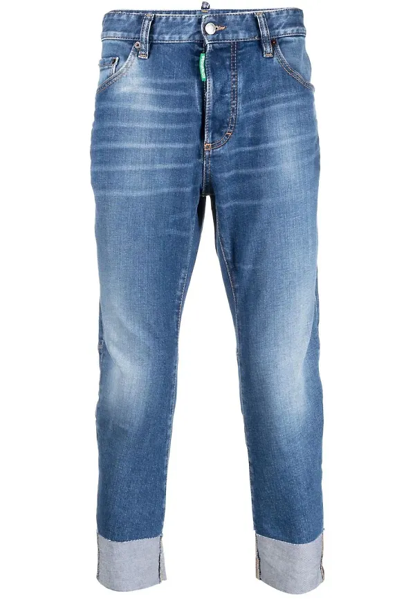 Dsquared2 croppade slim fit-jeans - Blå