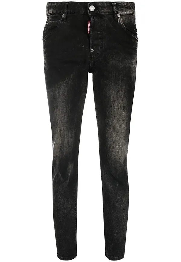 Dsquared2 croppade straight-jeans - Svart