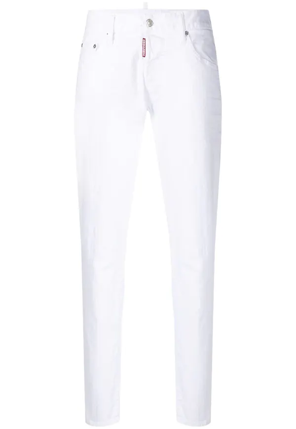 Dsquared2 croppade straight-jeans - Vit