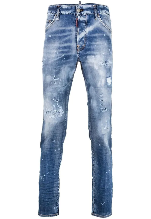 Dsquared2 Dan slitna slim fit-jeans - Blå