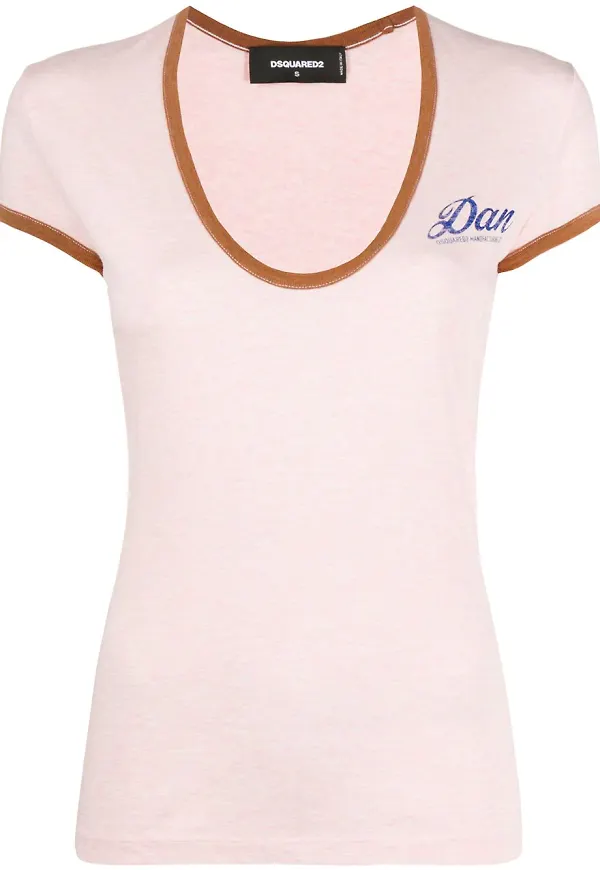 Dsquared2 Dan t-shirt med tryck - Rosa