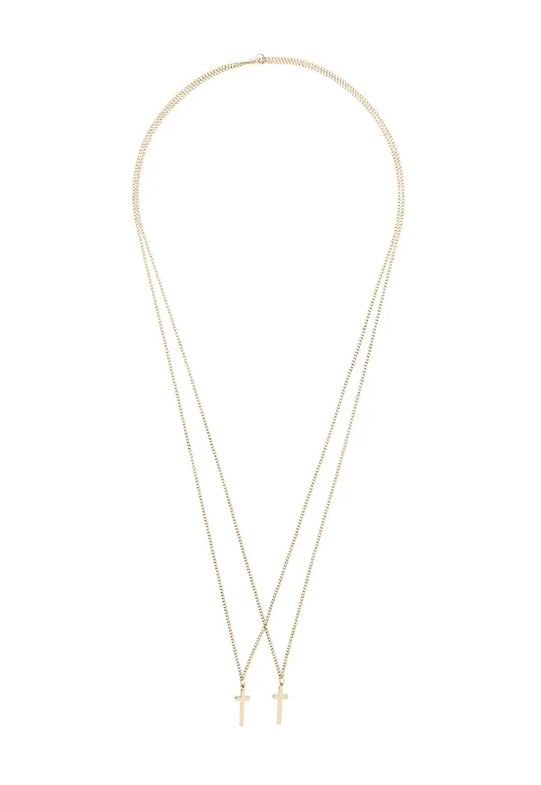 Dsquared2 double cross pendant necklace - Metallic
