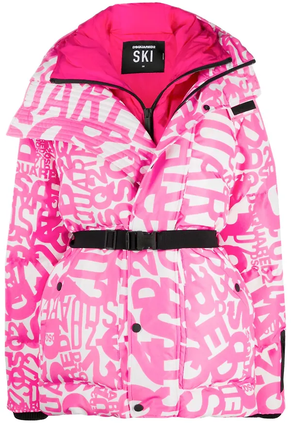 Dsquared2 DSQ2 puffjacka med graffititryck - Rosa