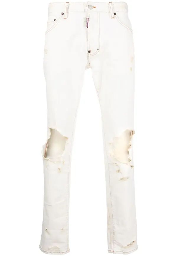 Dsquared2 DSQ2 skinny-jeans med slitning - Vit