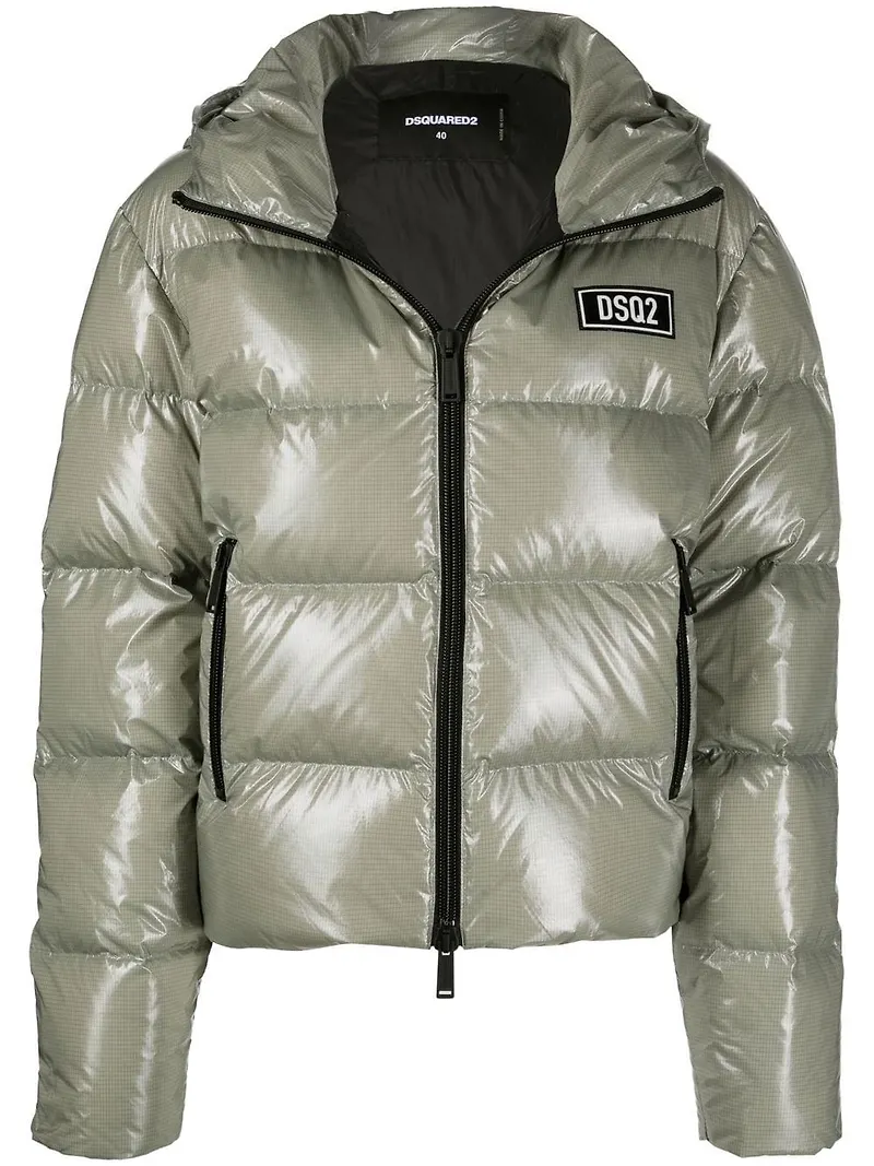 Dsquared2 dunjacka med huva - Grön