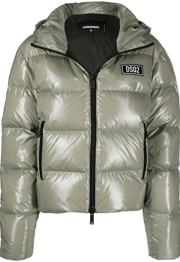 Dsquared2 dunjacka med huva - Grön