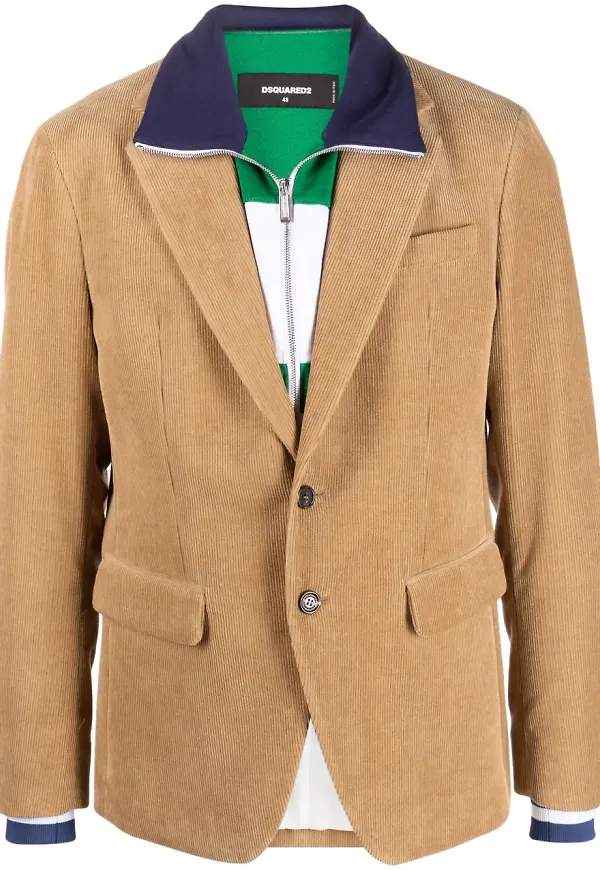 DSQUARED2 enkelknäppt blazer med skiktad effekt - Neutral