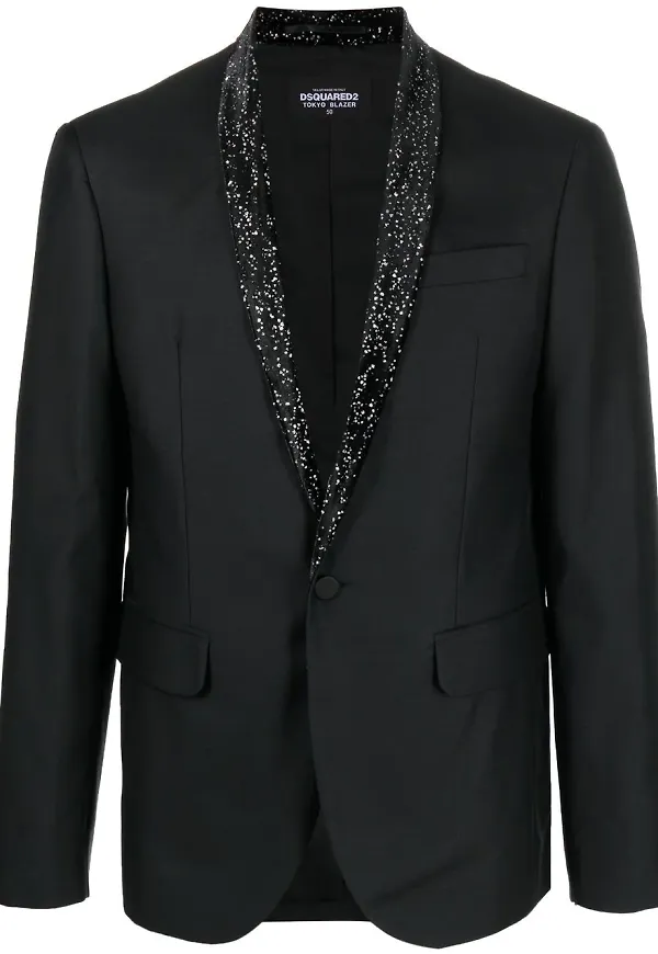 Dsquared2 enkelknäppt blazer med metallic-detalj - Svart