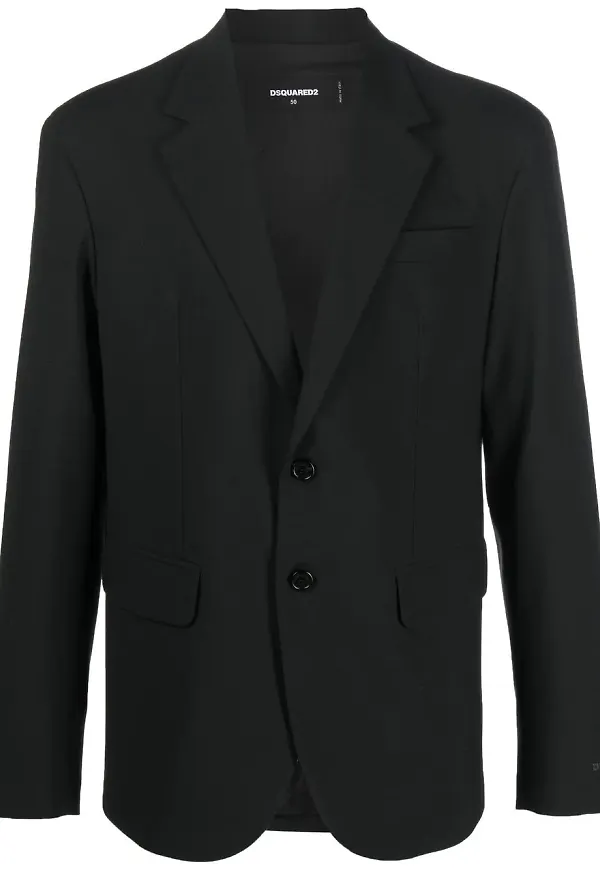 Dsquared2 enkelknäppt blazer med rysch - Svart