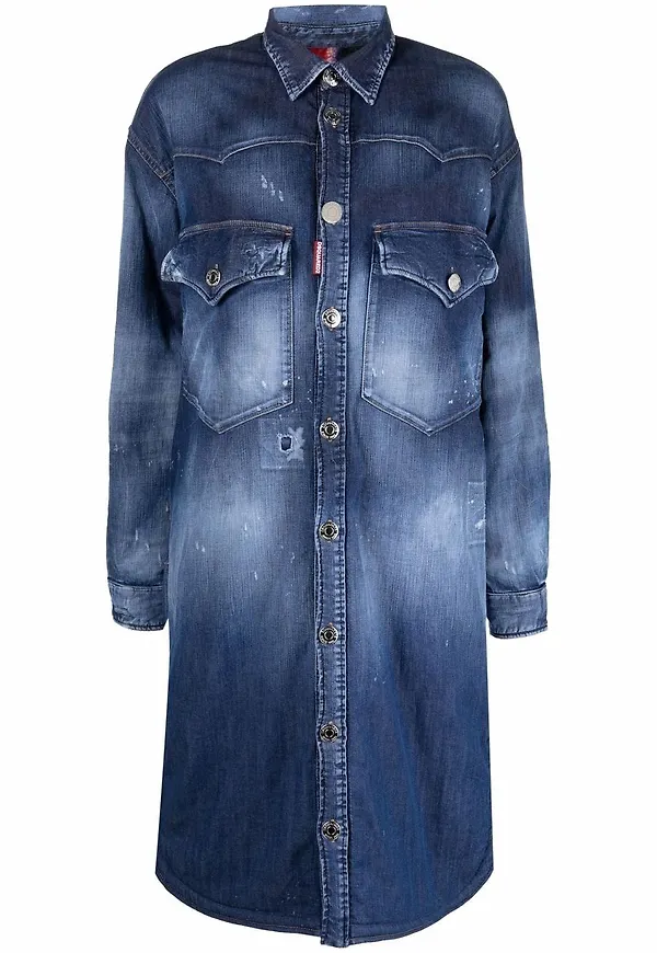 Dsquared2 enkelknäppt jeanskappa - Blå